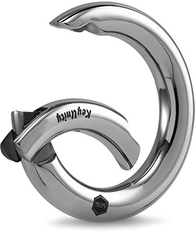 KeyUnity KS06 Feder-O-Ring, runder Karabinerclip, Federschnapp-Schlüsselanhänger für Schlüsselanhänger, Tasche und Schultergurt, Edelstahl Silber