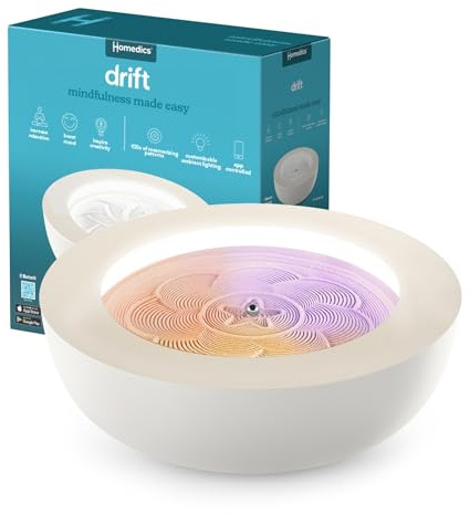 Homedics Drift Sandscape, Perpetual Motion Machine, Zen Garden, Meditation Accessories, Decorative Sandscape, Bluetooth, iOS, Android 16 Inch (Medium), Cream
