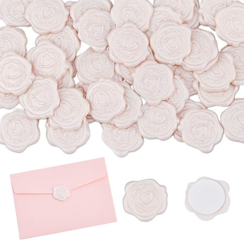 SUPERDANT 50 Stück Love Reath Wachssiegel Aufkleber Girlande Umschlagsiegel 3cm Siegel Selbstklebender Aufkleber Weinetikett Zum Versiegeln von Hochzeitseinladungen Valentinstag Geschenkumschläge