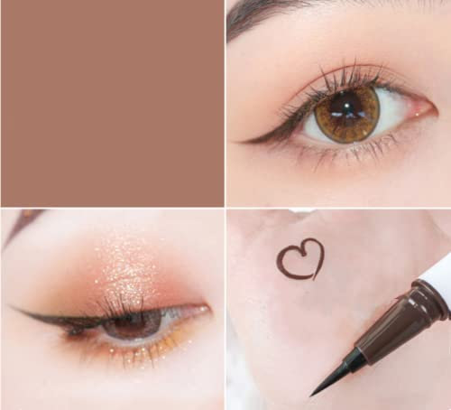Farbiger Eyeliner Langlebiger Wasserdichter Flüssiger Eyeliner-Stift, Hochpigmentierter Wischfester bunter Eyeliner Langlebig für Frauen (braun)