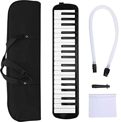 Melodica, Melodica 37-Tasten-Tastatur-Blasmusikinstrument für Professionelles Anfängertraining (Schwarz)