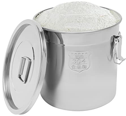 Bidon hermétique 33 L alimentaire en acier inoxydable pour cuisine avec couvercle