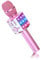 BONAOK Magic Sing Karaoke Microphone, Bluetooth Wireless Karaoke Mic for Home Parties, 4-in-1 Sing Microphone, Compatible with iPhone/Android (Light Pink)