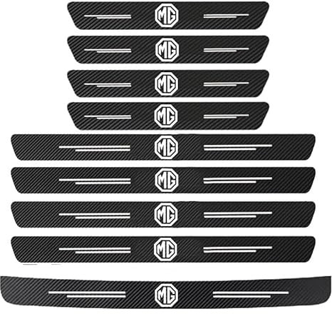 Huida Car Door Sill Protector Carbon Fiber Threshold Stickers For MG Morris Garages Hector TF ZR ZS HS GS GT RX5 RX8 MG6 MG3 MG5 MG7,Auto Door Sill (Color : 9pcs For MG)