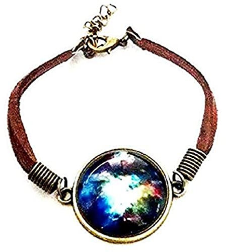Lovelegis - Galaxie-Armband für Damen, lässig, Mädchen-Armband, Universum, Sterne, Galaxy, Planeten, Cabochon, Farbe mehrfarbig, Geschenkidee zum Geburtstag und Weihnachten, Kein Metall, Ohne Stein