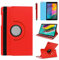 Étui Housse Coque pour Samsung Galaxy Tab A7 Lite 8.7'' 2021 (SM-T220 SM-T225 SM-T227) - 360 degrés Rotation Full Protection Kickstand Case Cover,avec Un Stylo,Écran Film (Red)