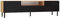VBChome TV-Schrank 160 x 40 x 43 cm Eiche Artisan - Schwarz Griffelose Tv-Regal mit 2 Türen 1 Schubladen Holzähnlich Geriffelte Türfronten Mehrzweckschrank für Schlafzimmer Wohnzimmer