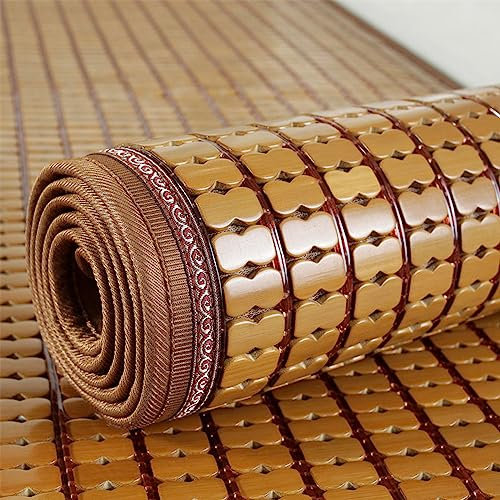 YUJIANHUAA Stuoia di bambù per Letto,Materassino Estivo in bambù,Traspirante e Liscio Rinfrescante Tappetino Mahjong,Materasso Raffreddamento Pieghevole in bambù,per Divano Letto Sedia (45x130cm)