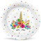 PAW - Assiette Jetable en Carton (18 cm) I Lot de 8 Assiettes Jetables I Idéale pour Barbecue, Anniversaire ou Fête I Assiette Jetable Anniversaire - Unicorn Party