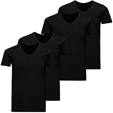 JACK & JONES Herren Shirts T-Shirts Basic V-Neck Tee SS 4er Pack