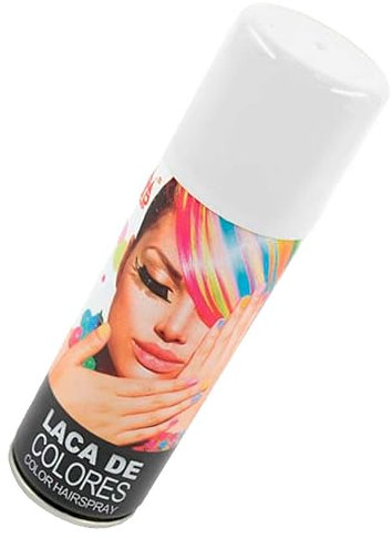 Tradineur 125 ml Laque à cheveux en spray pour Halloween Blanc 125 ml