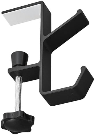 FYting Headphone Hanger,Headphone Hook,Eadphone Hanger,Aluminum Material,-with Double Hooks, Table Hanging Gaming Headphone Holder, Can Hold Keys, Bags, Hats, Umbrellas (Black)