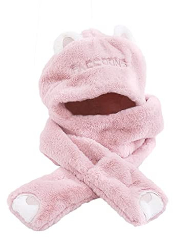 DUHGBNE Kleinkind Mützen Schals Warme Herbst Winter Babys Mit Dicker Gehörschutzmütze Integrierte Mütze Mit Handschuhen Partner Kappen Snapback (PK1, One Size)