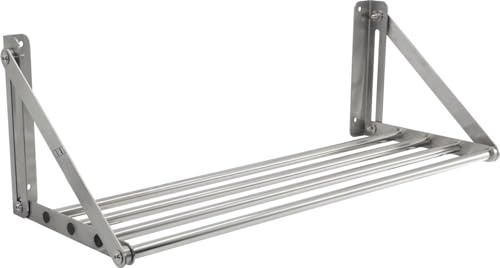 METRO Professional Klappbares Wandregal GFWS1180, Edelstahl, 80 x 30 x 26.5 cm, 30 KG, Silber