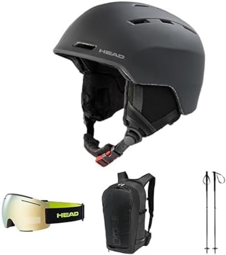 HEAD Ski Starter Set: VICO Skihelm + F-LYT Skibrille + KORE Backpack + KORE Free Tour Skistöcke