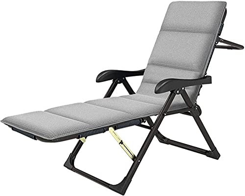 SUNMME Liegestuhl, extra breit, Verstellbarer Gartenstuhl für Erwachsene, robust, klappbar, aus Metall, tragbar, Liegestühle