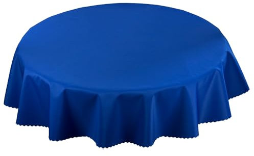 Rund wasserdichte Tischdecke Gartentischdecke Wasserabweisend Wetterfest Garten Balkon Terrasse Marine Blau Durchmesser: Ø 160 cm