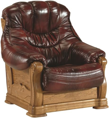 VIENNA INTERNATIONAL FURNITURE Sofa Set 3+2+1 aus Echtleder mit Holzrahmen – Luxus Wohnzimmer Garnitur – Hoher Sitzkomfort, Modernes Design
