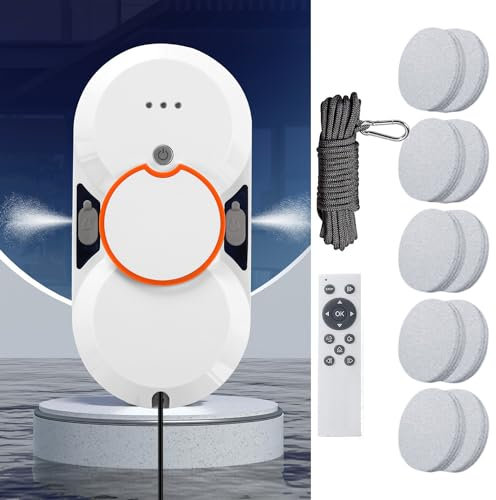 Smart Remote Control Window Cleaning Robot with 10 Mop Pads, 4 Cleaning Modes, Dual Water Spray/Remote Control, Intelligent Edge Detection, For Indoor And Outdoor Windows