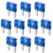 15A KFZ Sicherungen Mini | 12V 24V 32V | 10 Stück | Stecksicherungen für Stromdieb & Sicherungshalter | 11mm Flachsicherungen für Auto, Boot, Motorrad, Wohnmobil, Roller | Ersatzsicherungen