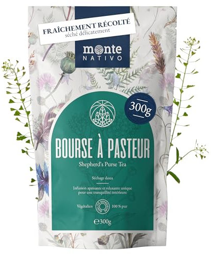 Té Bolsa de pastor Monte Nativo (300g) - Hierba de Pastor - Infusiones de hierbas - Té de hierbas – Cuidadosamente cortado y secado – 100% puro y natural