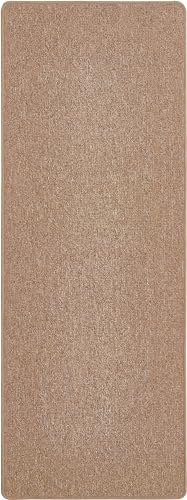andiamo Teppich Grotone - Webteppich für das Wohnzimmer Schlafzimmer Esszimmer und den Flur - pflegeleichter unempfindlicher Teppich für das Büro 67 x 140 cm Cognac