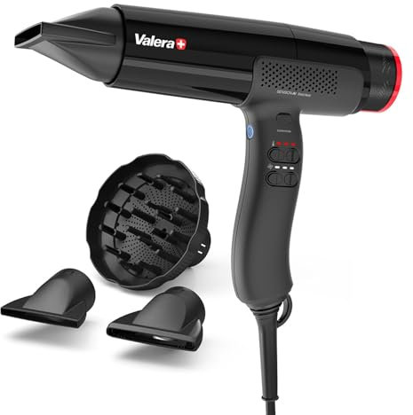 Valera, Sension AI, Professioneller High-Speed-Haartrockner, Leichter Föhn mit Digitalem Motor, 18 Temperatur-/Luftstromstufen, Ionen-Generator, 2000 W, Swiss Made