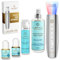 Lumineo MEGA Set Moisturizing Ultraschallpeelinggerät mit 4 Funktionen und dazu passenden Gesichtswasser, 2 x Serum und Gesichtscreme
