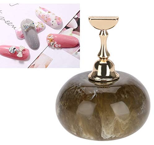 ZAICOLER Nail Stand For Press Ons, Nail Holder For Painting Nails Nail Practice Stand Nail Tips Holders Fingernail Display Stands Magnetic Golden Base For DIY Nail Art Practicing Manicure