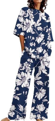 Summer Dressing Gown Ladies Pyjama Sale Women's Lingerie Sets Womens Shorts Co Ord Sets Summer Cord Sets Womens Uk Sleep Tee Navy