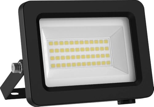 LEDVANCE LED-Flutlicht mit Energieeffizienzklasse A, schwarzes Aluminiumgehäuse, 10 W, 1750 lm, für Außenanwendungen, kompaktes Design, leichtes Gewicht, einfache Montage