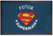 Future Super Hero Man Comics Comic Door Mat 75 x 50 cm Blue