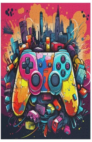 Gamepad,1000 Teile,Holzpuzzle,einzigartiges Puzzle,kreatives Puzzle,Geschenk Für Erwachsene,Familienspiel,Herausforderungsaktivität,78×53cm