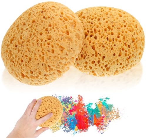 Ptwola 2 toppe in spugna testurizzate per pareti e soffitti per cartongesso, per riparazione della casa, spugna artistica, per pittura artistica fai da te, acrilico, acquerello, marmorizzazione,
