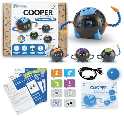 Learning Resources Cooper Der STEM-Roboter Klassenset LER3118, Kooperatives Coding-Spielzeug Ab 5 Jahren, Programmieren Lernen Ohne Bildschirm, Mint-Förderung Grundschule