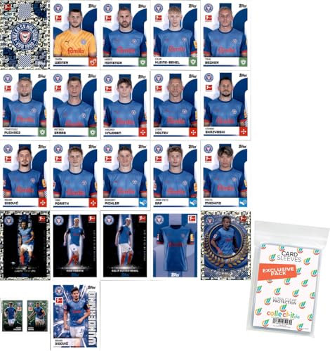 Bundle mit Topps Bundesliga Sammelsticker - 2024/2025 - Mannschaftspaket - HOLSTEIN KIEL + exklusive collect-it Hüllen