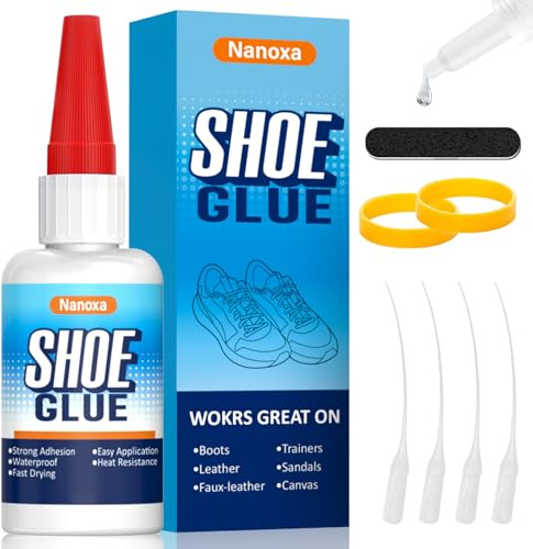 Nanoxa Shoe Glue 33g, Shoe Glue for Shoe Sole Repair, Super Strength Adhesive, Quick Drying for Soles Boots Sneakers Heels Hiking Shoes Leather Handbags