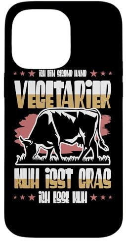 Ich bin Second Hand Vegetarier Fleisch Kuh Ernährung Steak Hülle für iPhone 14 Pro Max