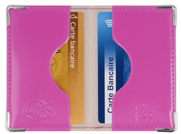 Color Pop® Etui 2 Cartes bancaires blindé (Anti-RFID) - Fabrication française - Protection des données bancaires (Fuschia)