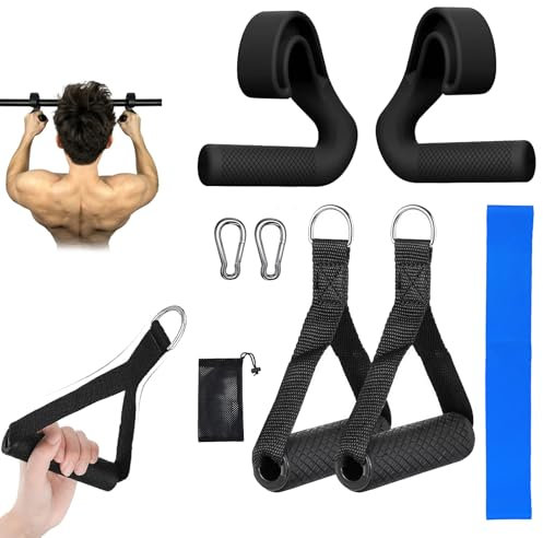 2 Poignées De Traction Et 2 Poignées à Une Main, Poignées Pour Bandes De Résistance Ensemble De Fixation De Poignée Pour Poignées De Gym à Câble Et Barres De Traction à 45 Degrés Pour Sport