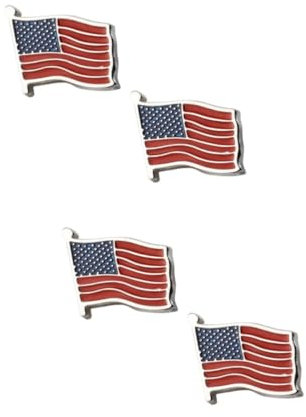 DEARMAMY 2 Paare Manschettenknöpfe Mit Amerikanischer Flagge Kragen Abzeichen Armreif Versteifungen Mann Männer Binden Usa-flaggenstift Manschettenknöpfe Mit Hemddekor