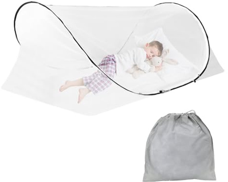 mumisuto Zanzariera Pop Up 200x100 x70cm, Zanzariera Letto, Zanzariere Pieghevole, Singolo Zanzariera Da Viaggio Portatile, Rete Anti Zanzare Per Letto Singolo, Adatto Per Uso Interno Ed Esterno