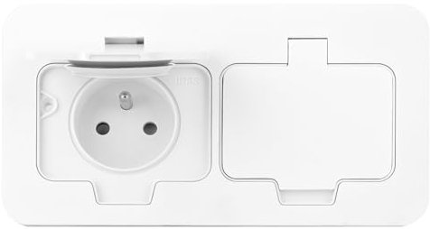 MIRATIC Double Prise Exterieure Etanche Prise Electrique Hermétique Double Installation dans Boîte Mural Type E Protection IP55 (blanc)