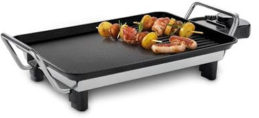 FRITEL GT 1075M Teppanyaki Grillplatte, Grillplatte, Teppanyaki-Grill, Kleinformat 28 x 20 cm, für 2 Personen, Aluminium Backblech, PFAS-frei, Schwarz/Silber