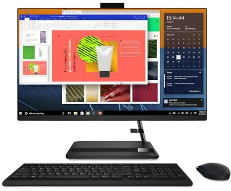 Lenovo IdeaCentre AIO 3 27ALC6 Desktop PC (AMD Ryzen 7 7730U Octa-Core CPU | 27 (68.6 cm) 1920 x 1080p Screen | 16GB DDR4-3200MHz RAM | 1TB M.2 PCIe NVMe SSD | Windows 11 Home) - Black