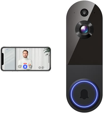 Lunelyx Wireless Video Doorbell, Enhanced Security with AI Human Detection, 2-Way Audio, HD Night Vision, AES-128 Cloud Storage, Real-Time Alerts, Smart Home Protection (Black)