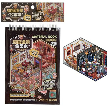 20 Sets 3D -Aufkleber -Szenenbuch Für Erwachsene & Kinder - D I Y Horror Adventure House, Fantasy Art Stickers Collection Miniature Szenenaufkleber Therapie Für Kindertag, Halloween Usw.