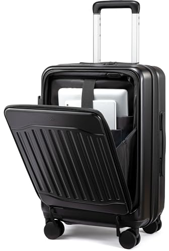 LOVEVOOK Handgepäck Koffer groß, Leicht Trolley Reisekoffer 55x35x25, 45L | 55x35x25 cm, TSA Schloss, 100% PC Hartschale, 15,6 Zoll Laptopfach, 4 Räder, 360° Rollen, Carry on Luggage Cabin Suitcase