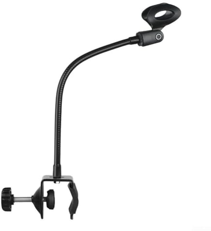 Support flexible col de cygne avec pince de bureau pour diffusion en direct et utilisation en studio avec rotation à 360 degrés (micro de 28 à 40 mm de diamètre)