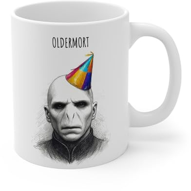 MugsByAly Oldermort Mug,Funny Birthday Party Hat Design, Novelty Gift